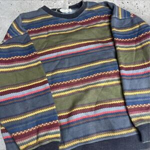 The Limited Men's Slim Fit‎ Striped Crewneck Sweater Knitted Pullover Size L